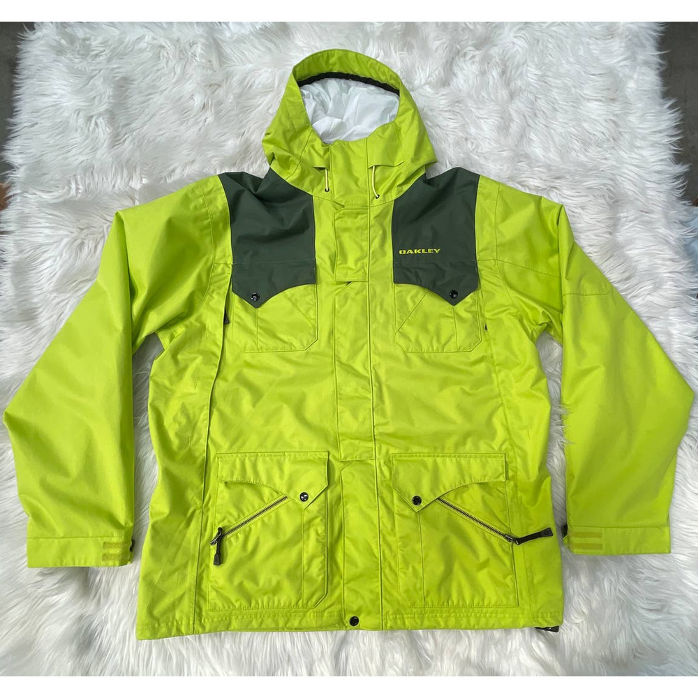 OAKLEY Sort Lite Ski Jacket Enamel Mint Forest Green Snow Skirt Snowboard Sz XL